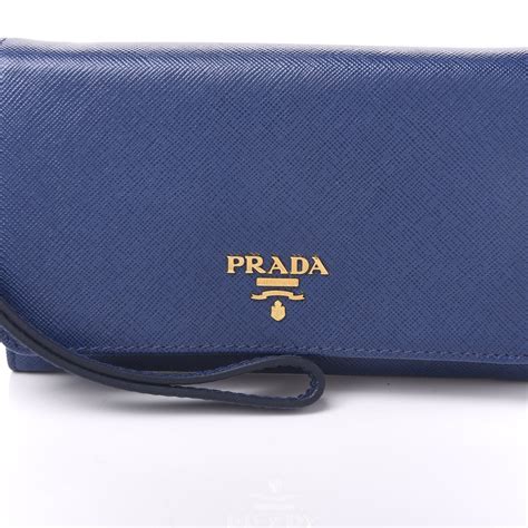 prada saffiano wallet bluette